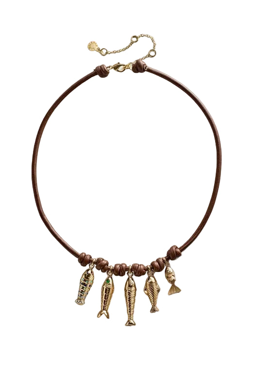 high tide fish collar necklace