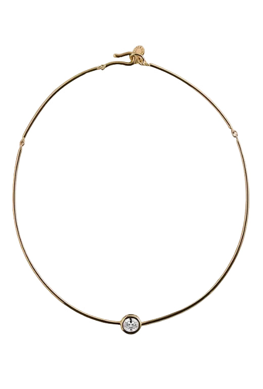 stacey cubic zirconia collar necklace - oval bezel