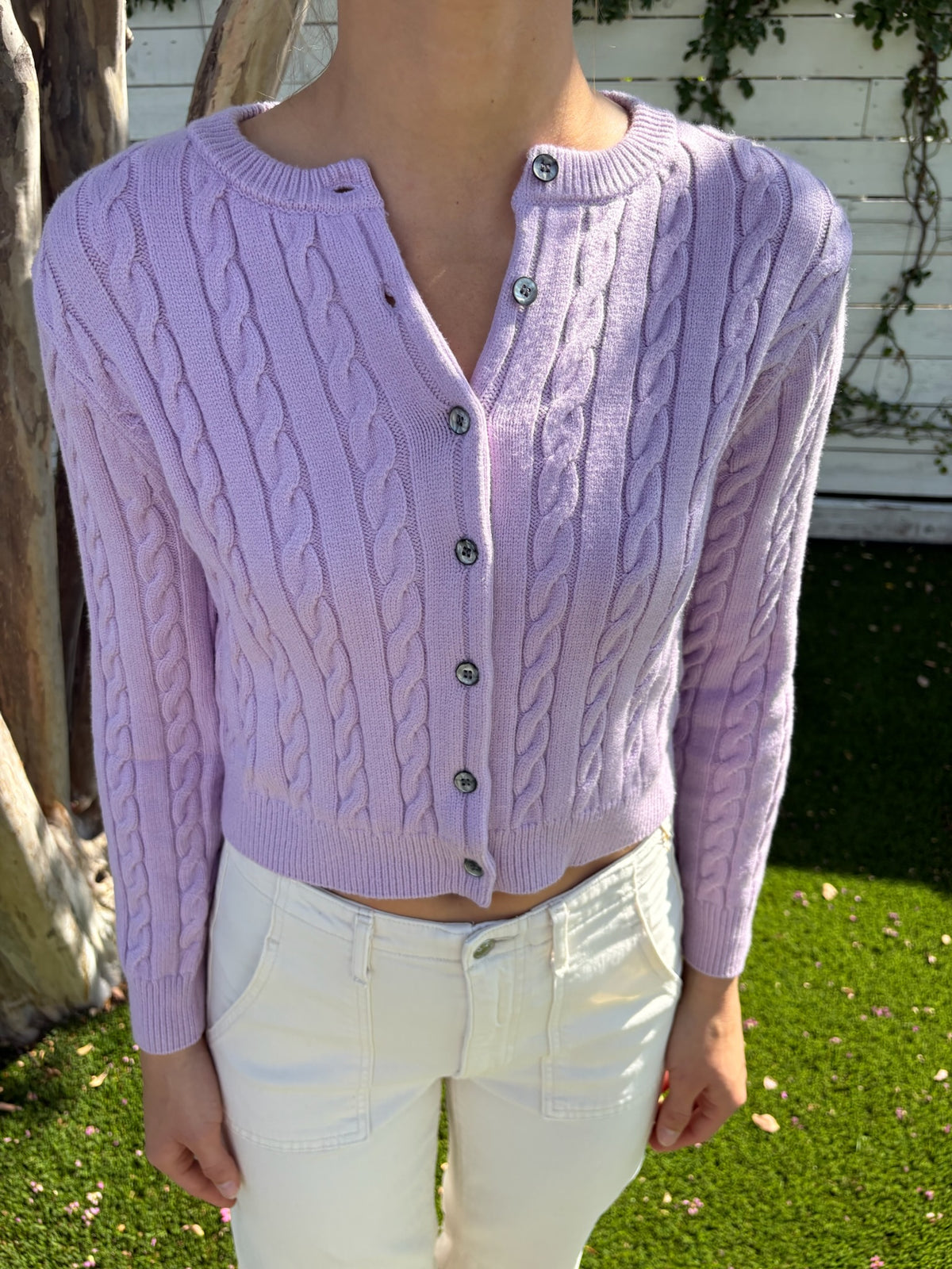 valerie cardigan in lavender