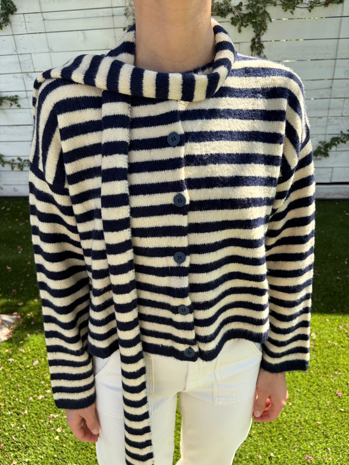 jane cardigan and scarf