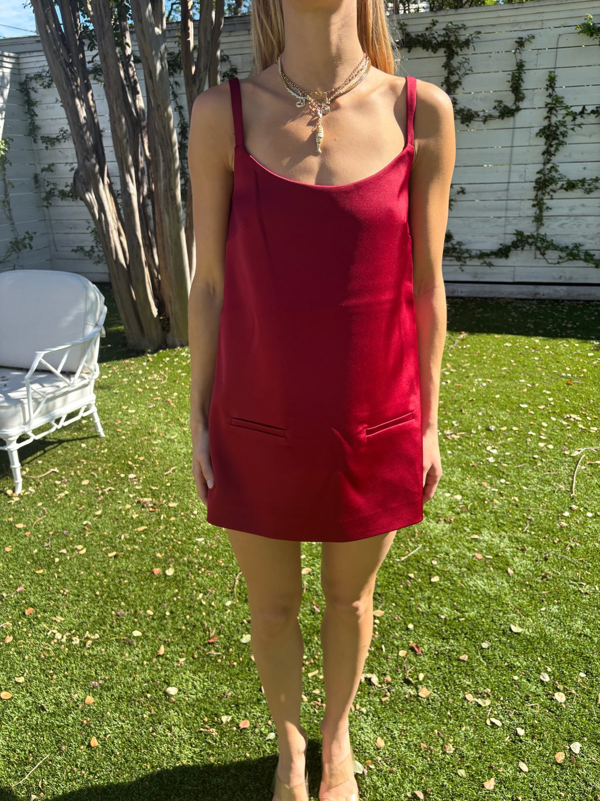 audrey dress in balmoral red
