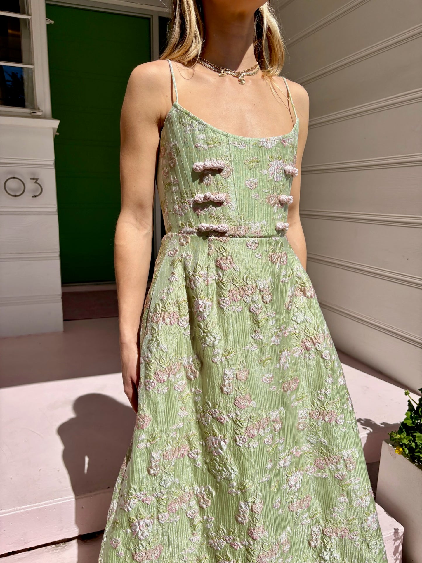 andrea brocade gown