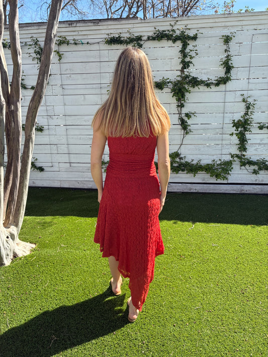 aaila lace skirt blood orange