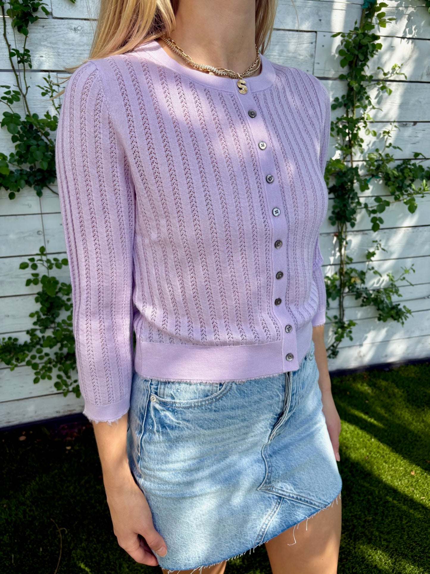 the veil pointelle cardigan