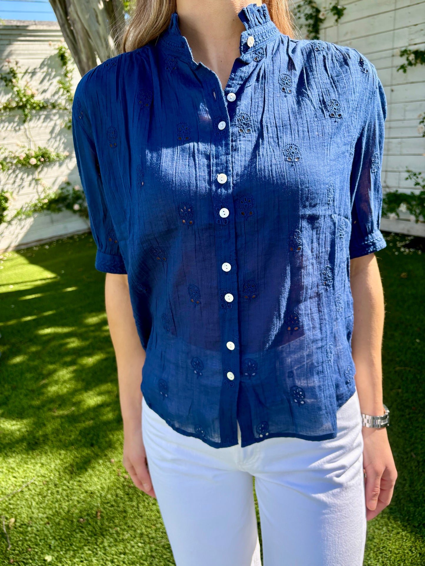 frani embroidered top