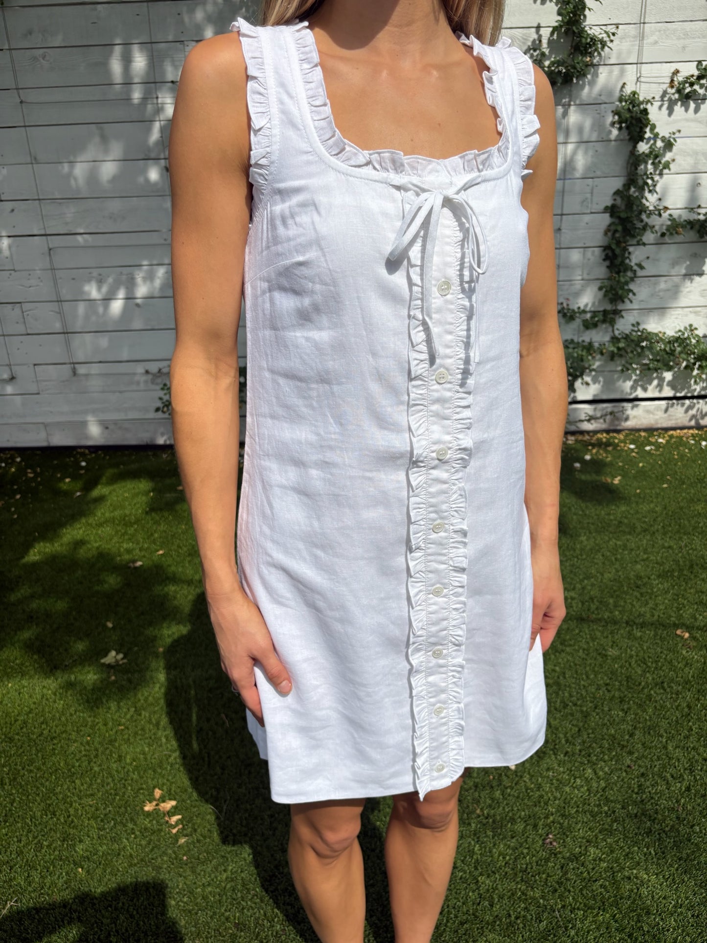 linen ruffle mini