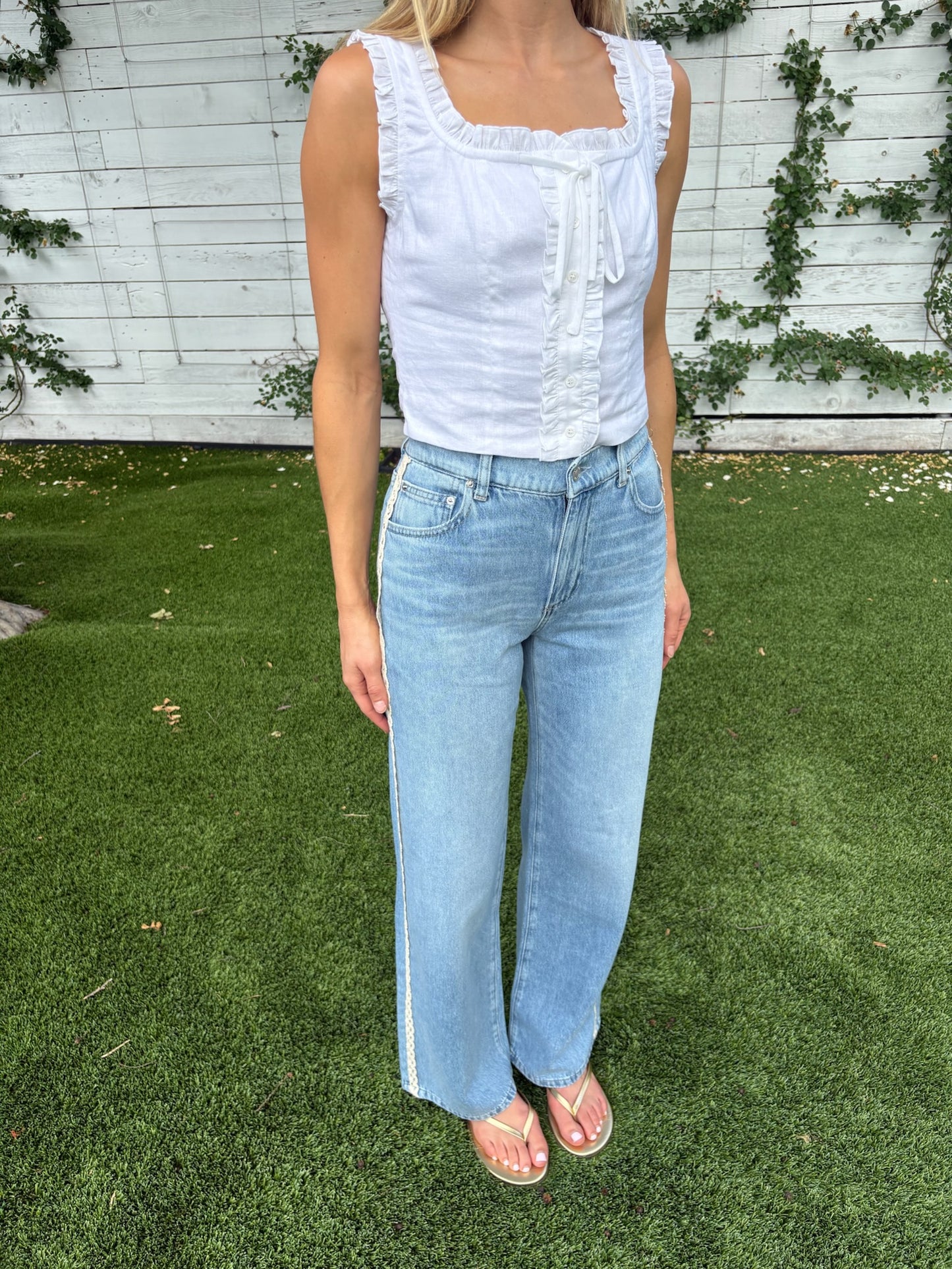 linen ruffle cami