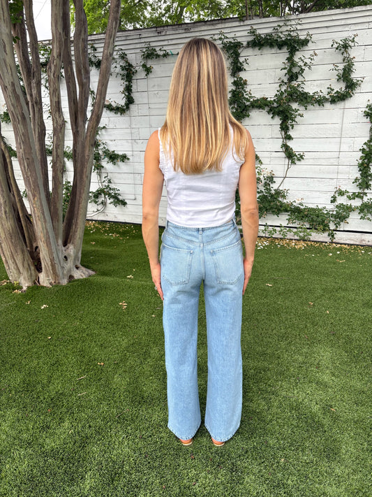 crochet trim column jean