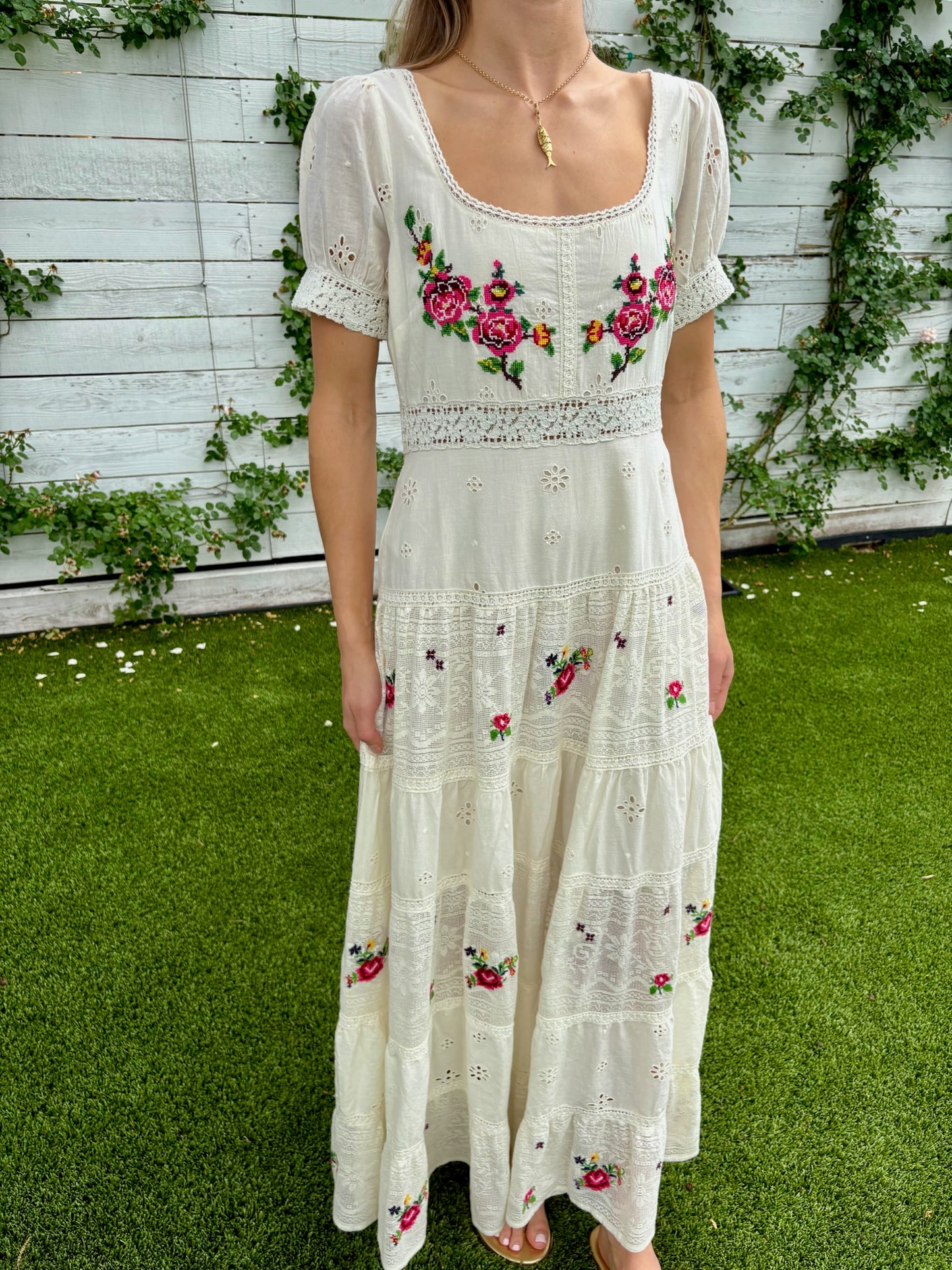 cady dress spring rose embroidery