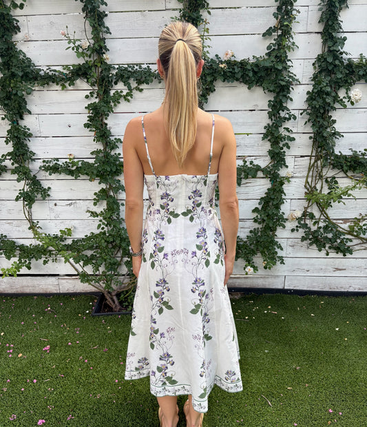 anya v-neck midi dress