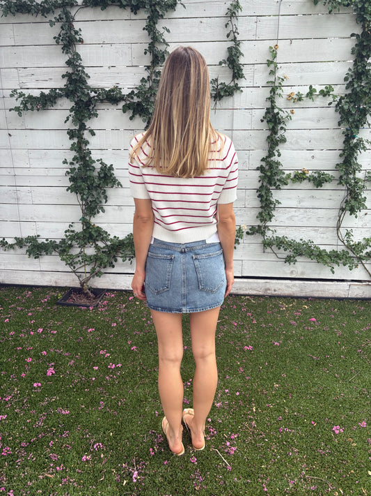 betsy striped polo tee