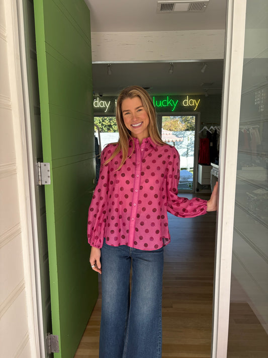 vivian blouse pink dot