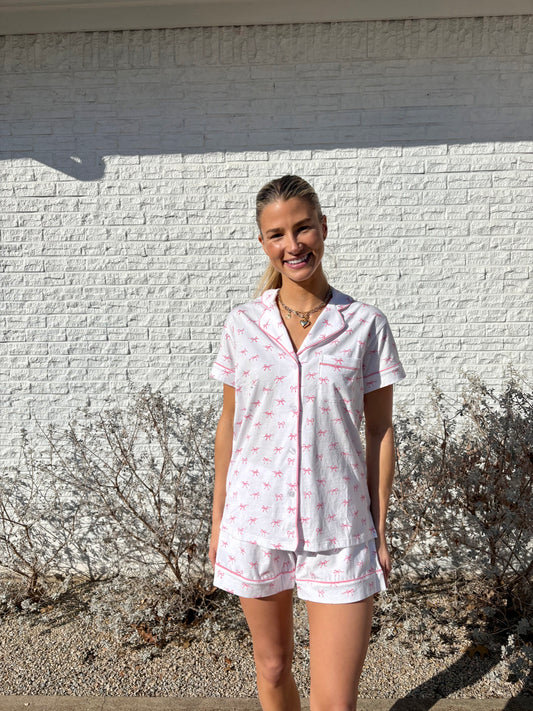 womens pima short sleeve sleep set