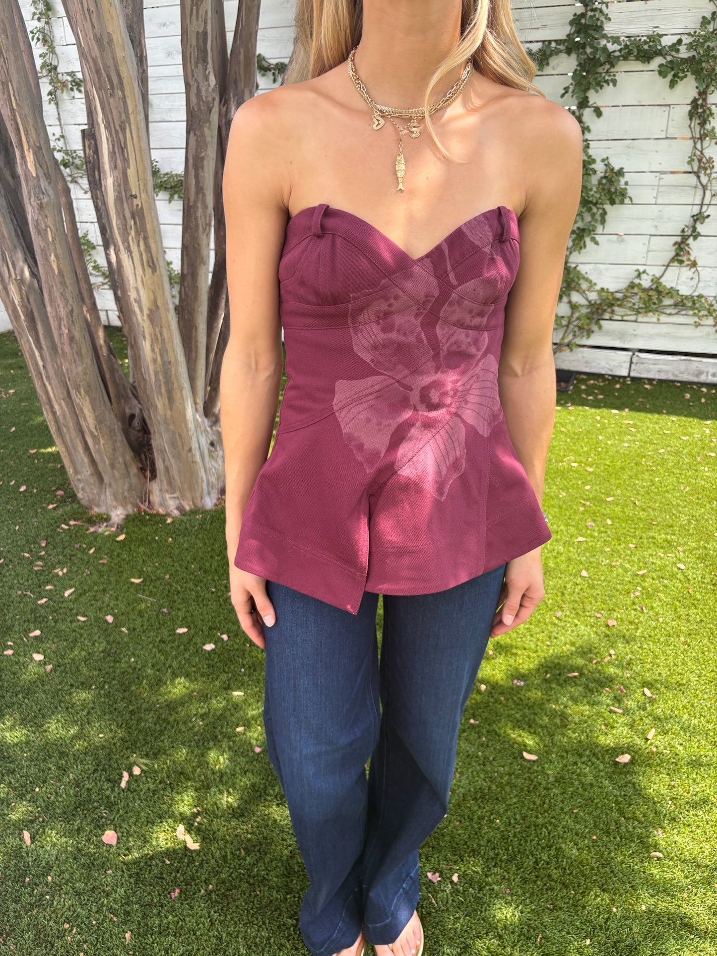 carmen denim top