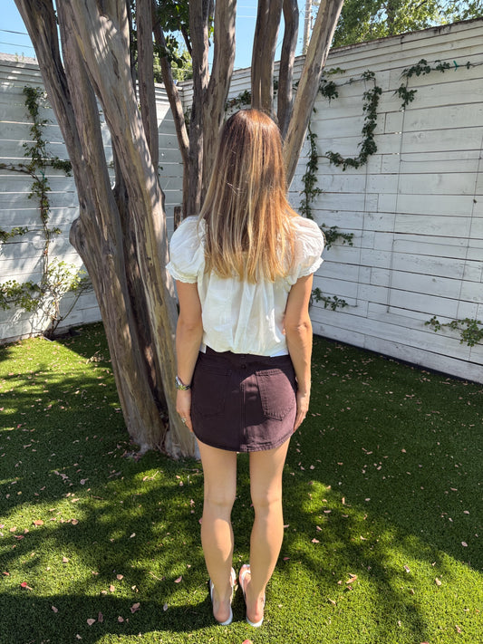 kiera skirt in sloe berry