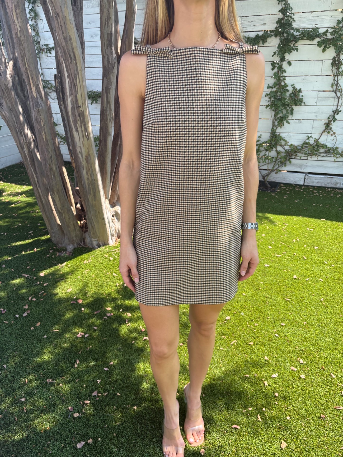 check gigi mini dress