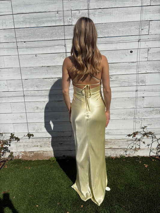 la lune lace back maxi dress