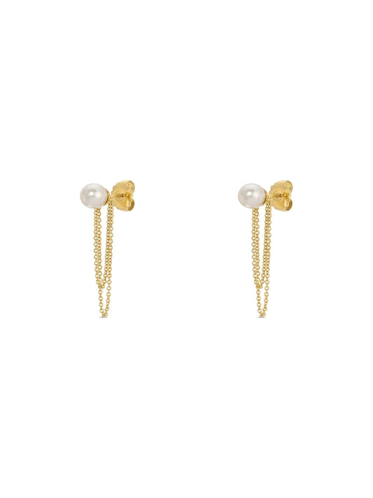 parker pearl with chain earrings
