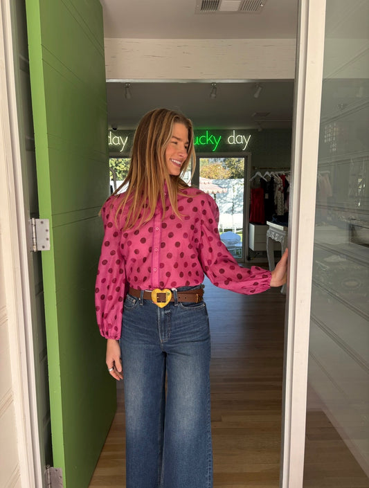 vivian blouse pink dot