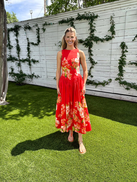 hibi boat neck midi dress
