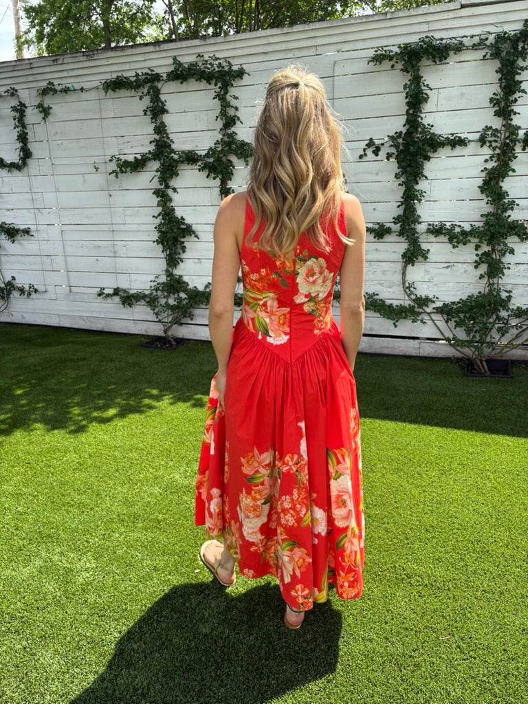 hibi boat neck midi dress