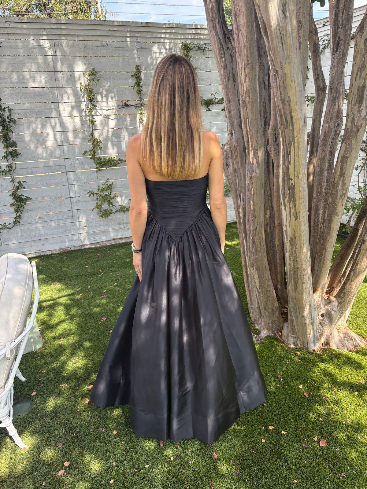 ruched long dress