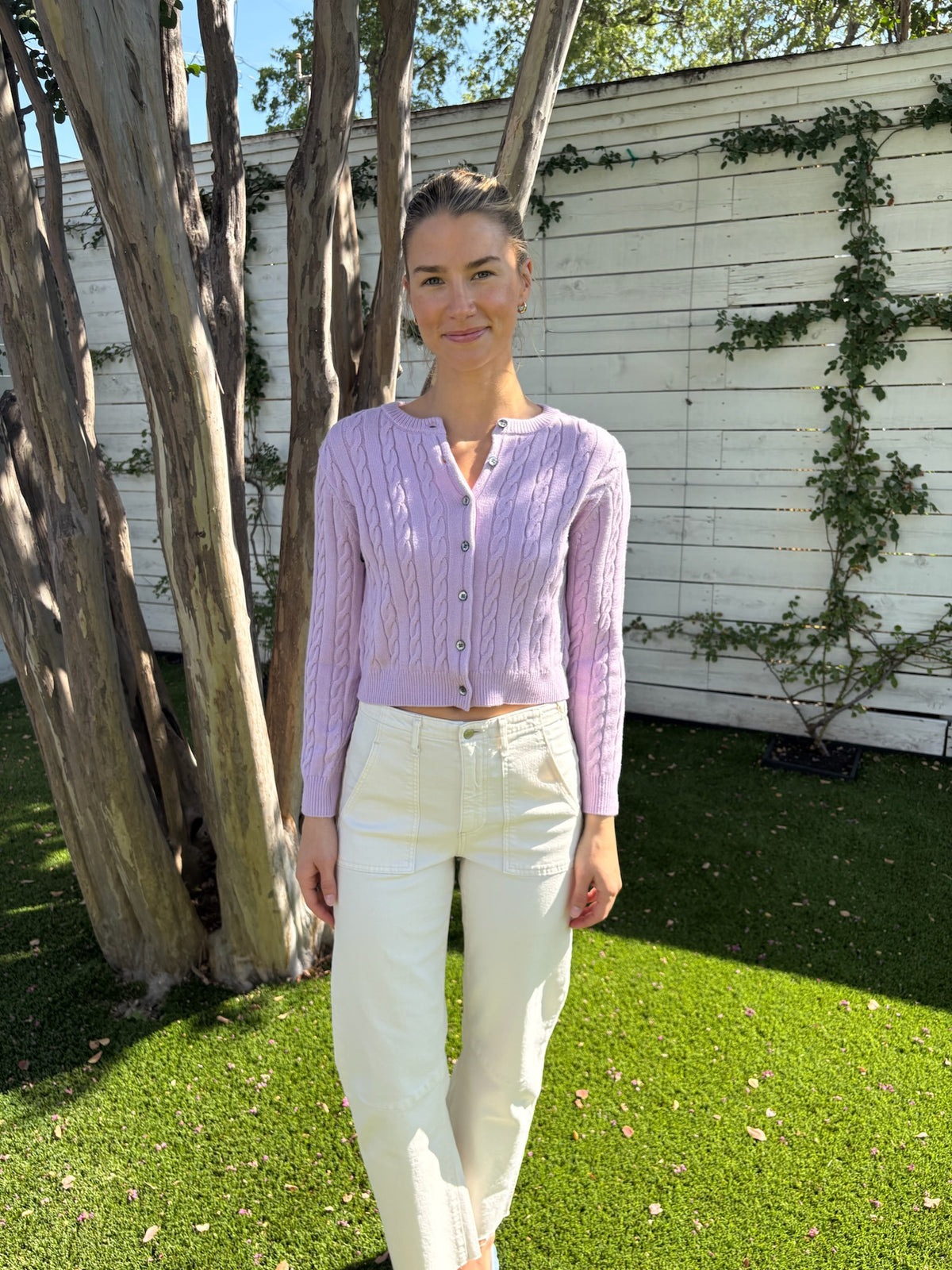 valerie cardigan in lavender