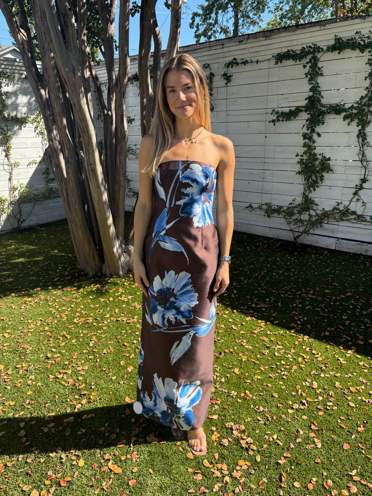 elsa panelled strapless maxi