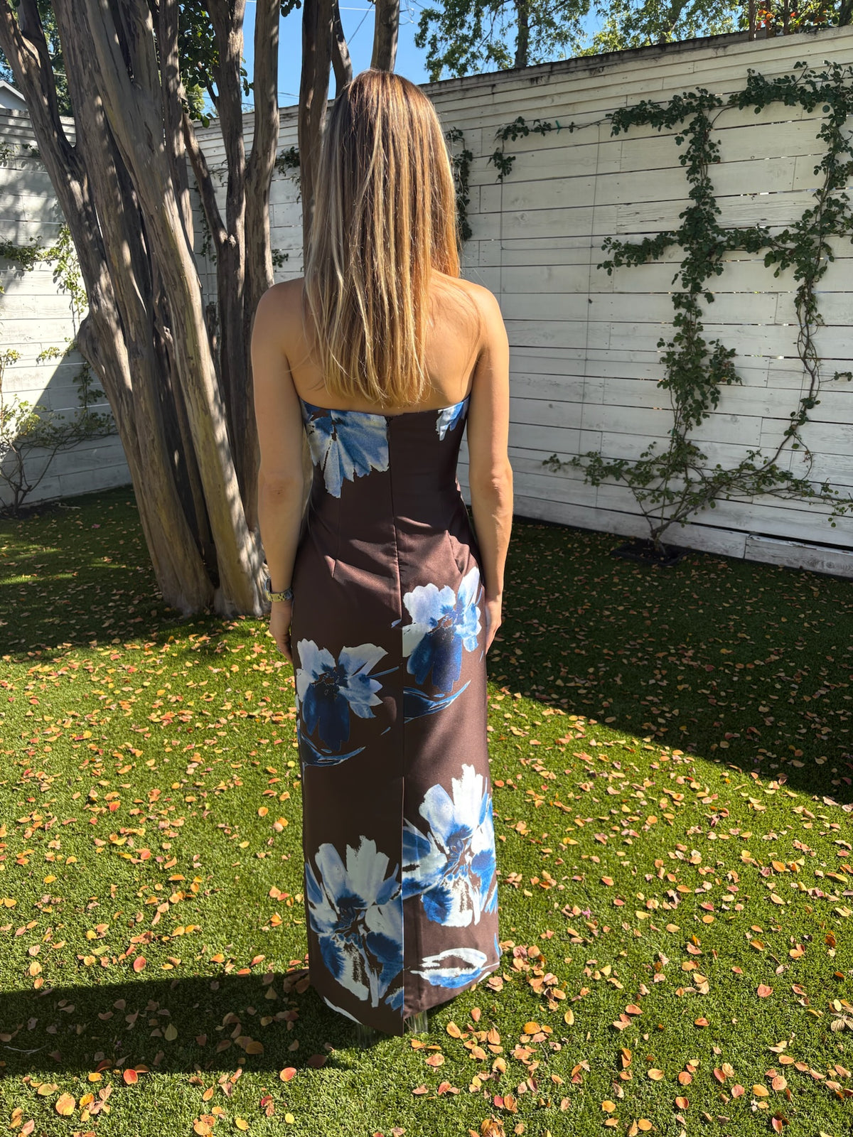elsa panelled strapless maxi