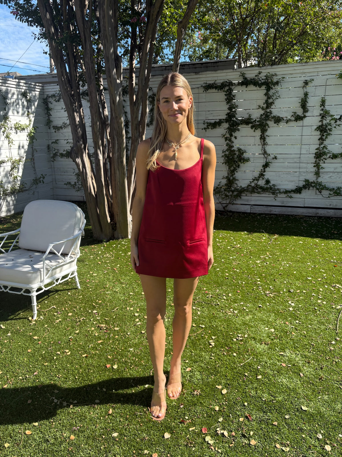 audrey dress in balmoral red