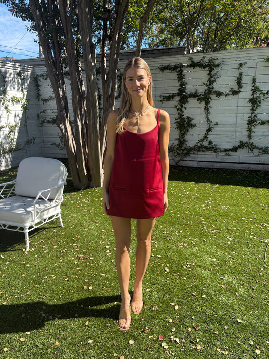audrey dress in balmoral red