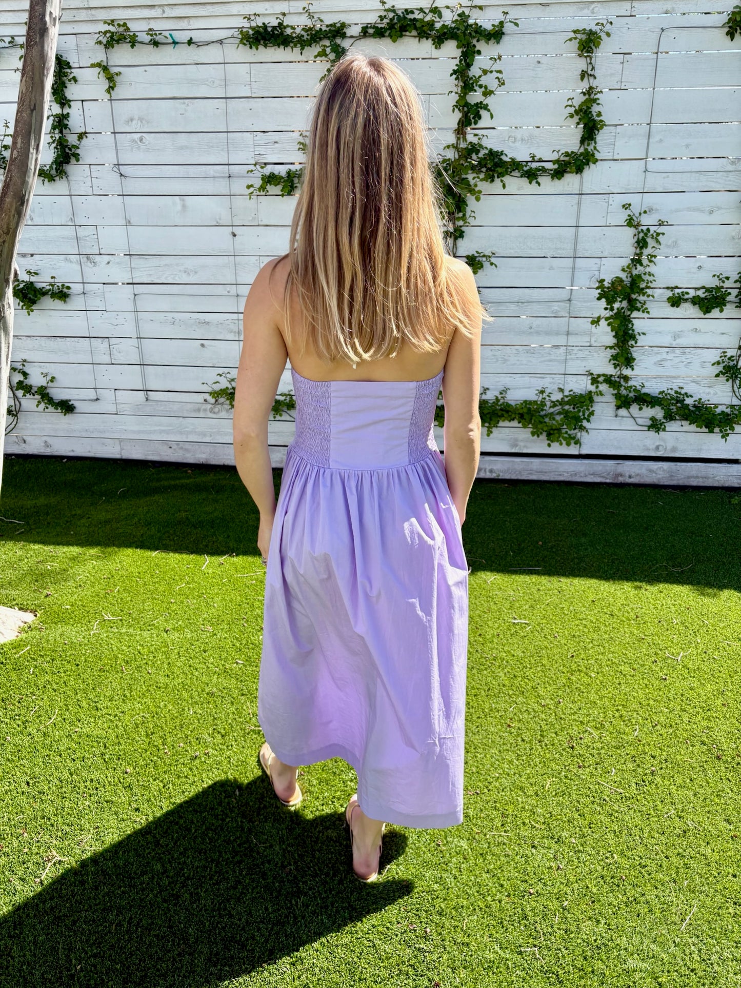 structured halter midi dress