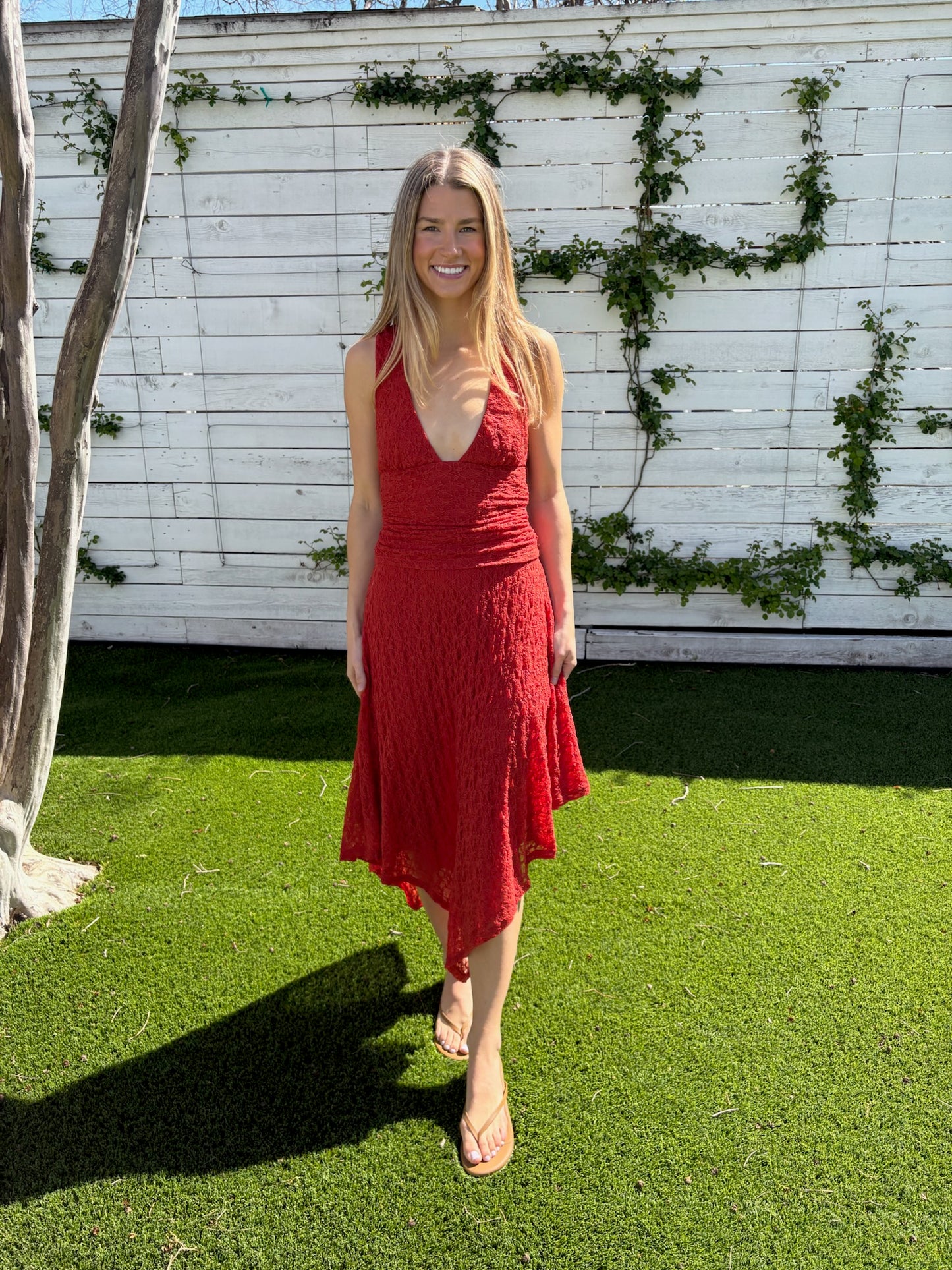 aaila lace skirt blood orange