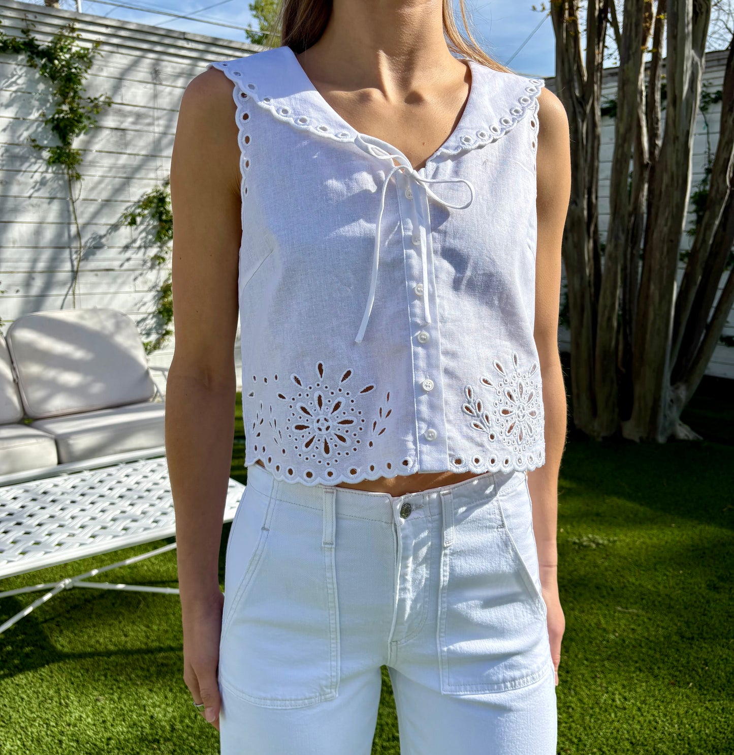 eyelet sailor top