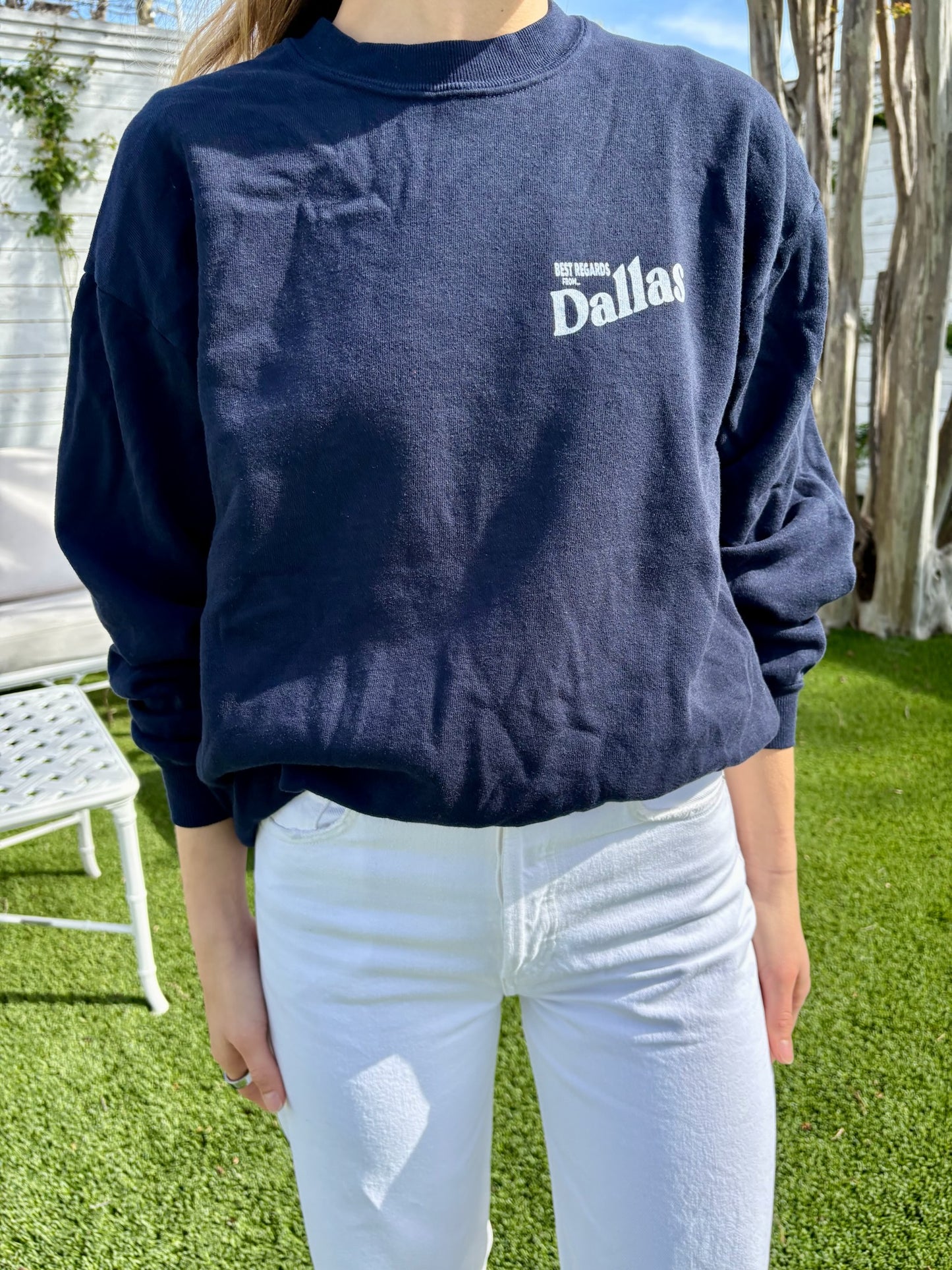 small print best regards sweatshirt