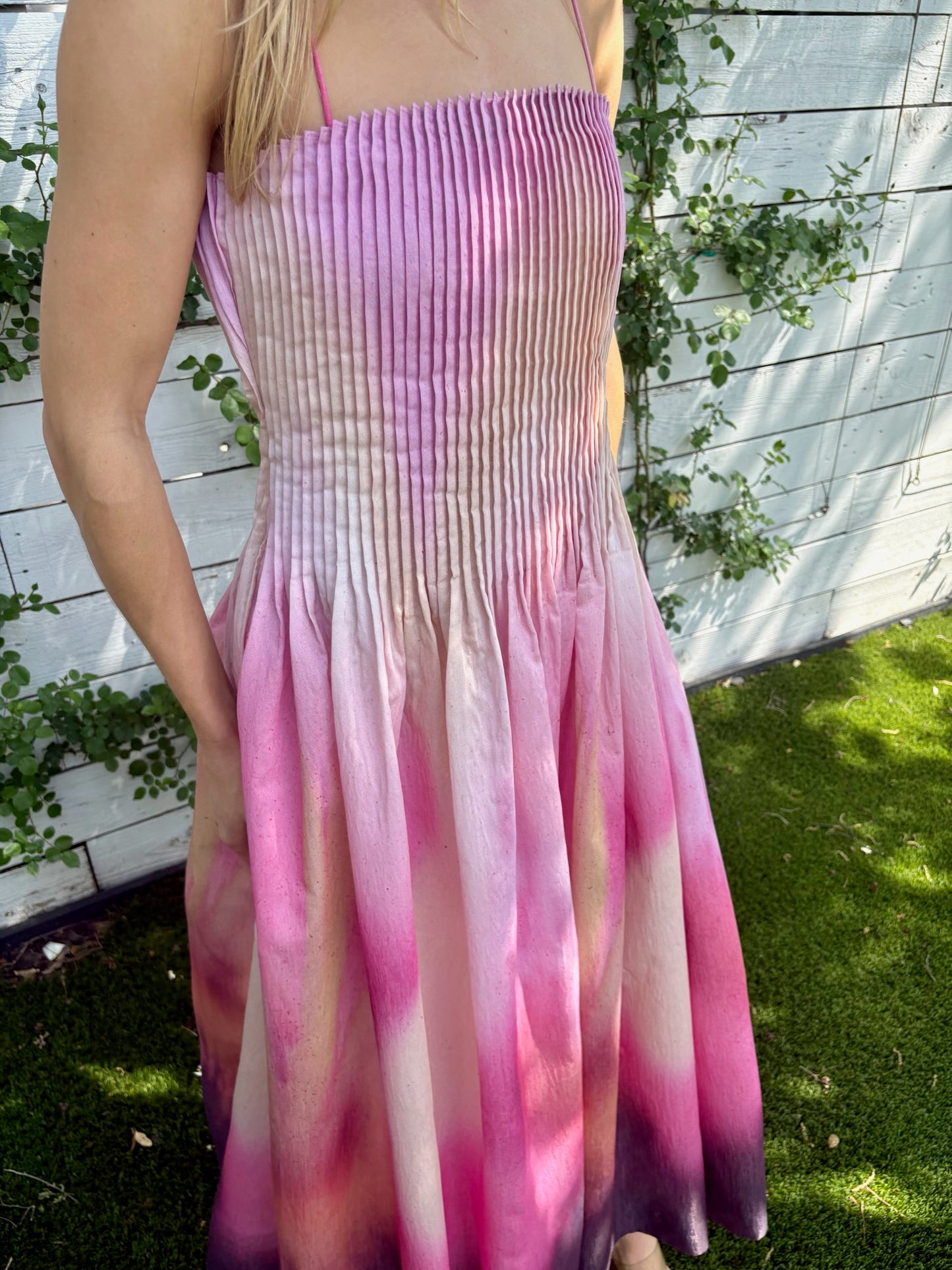grecia pleated dress
