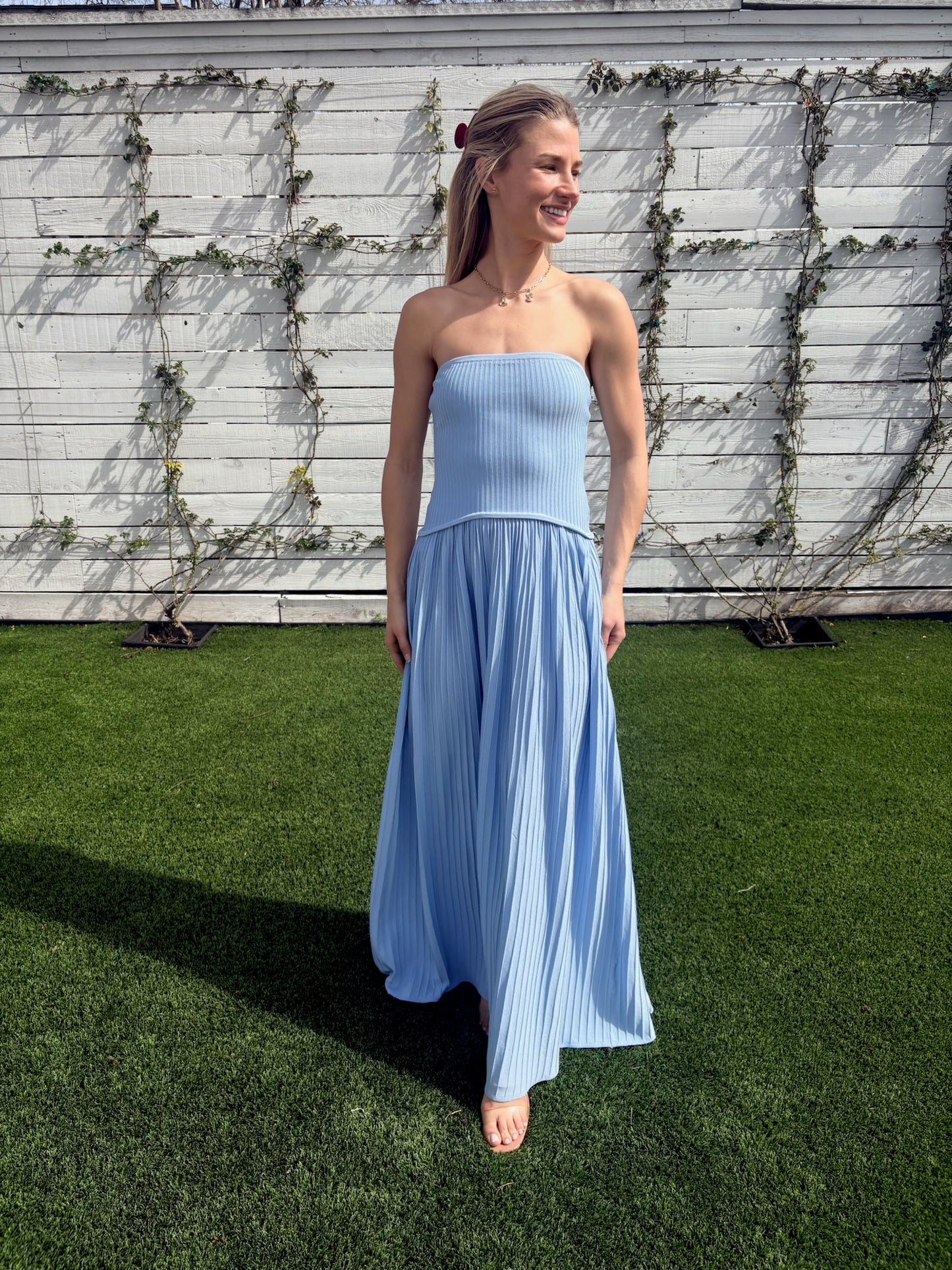 strapless soglio dress