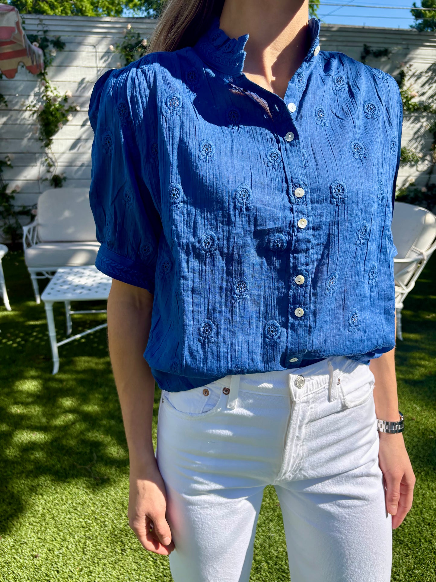 frani embroidered top
