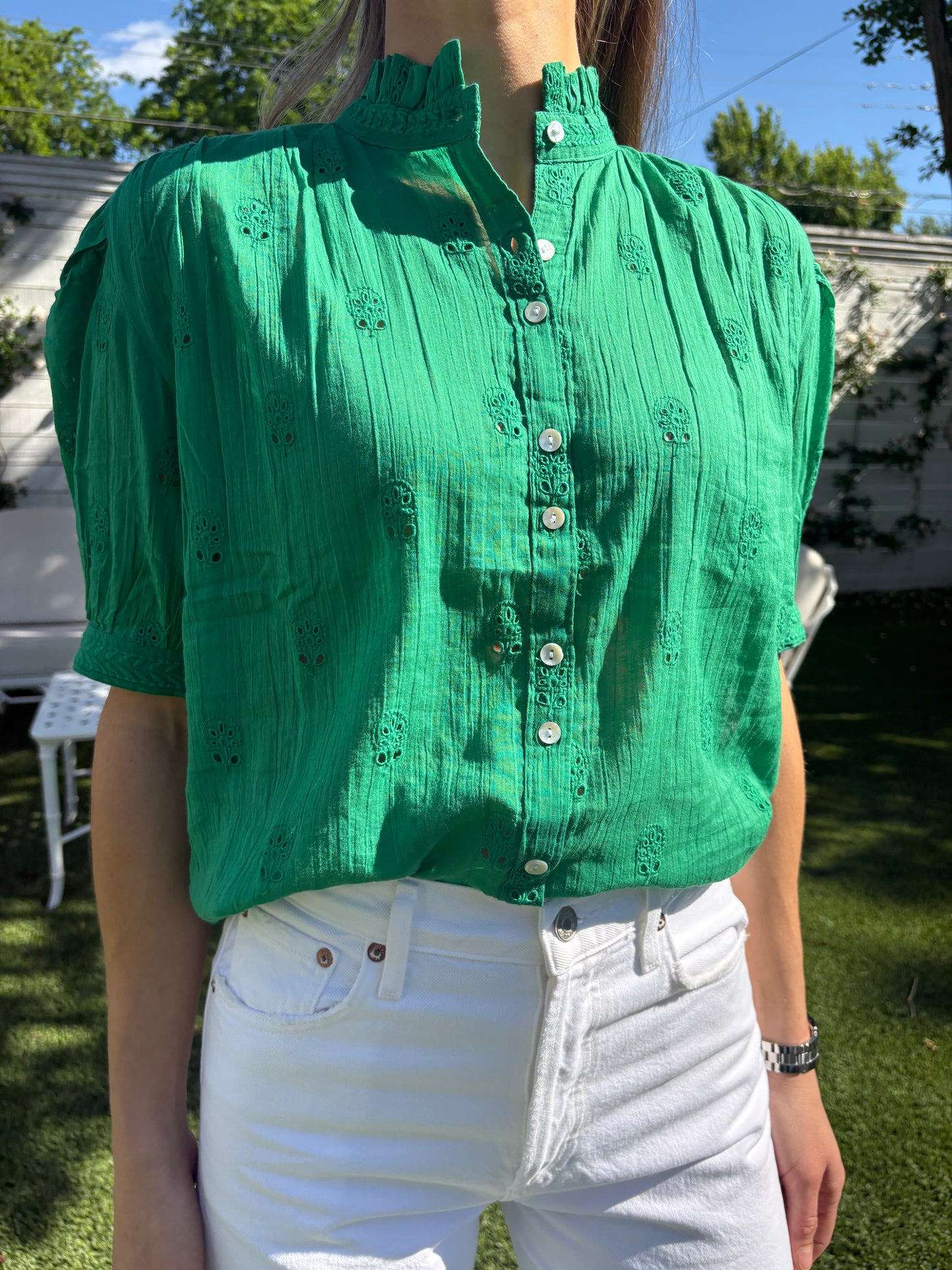frani embroidered top