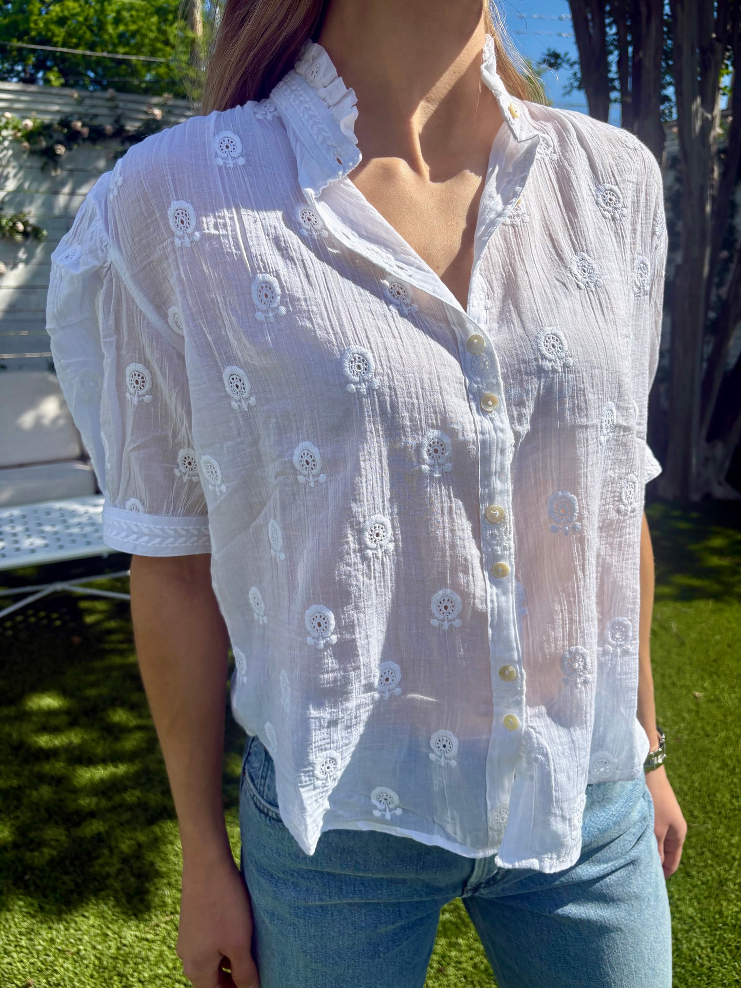 frani embroidered top