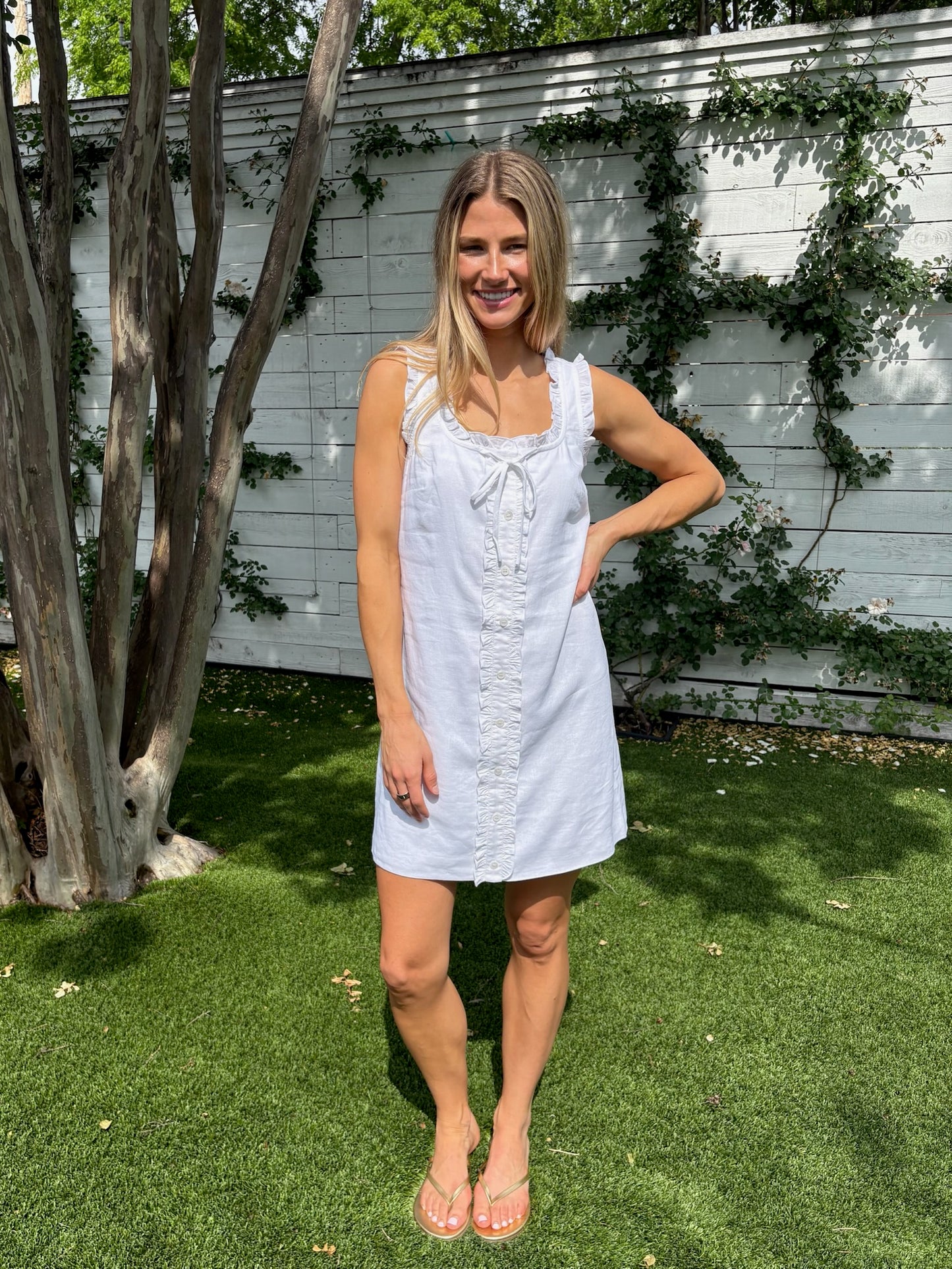linen ruffle mini