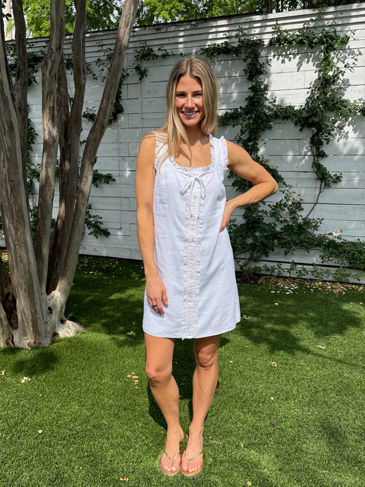 linen ruffle mini