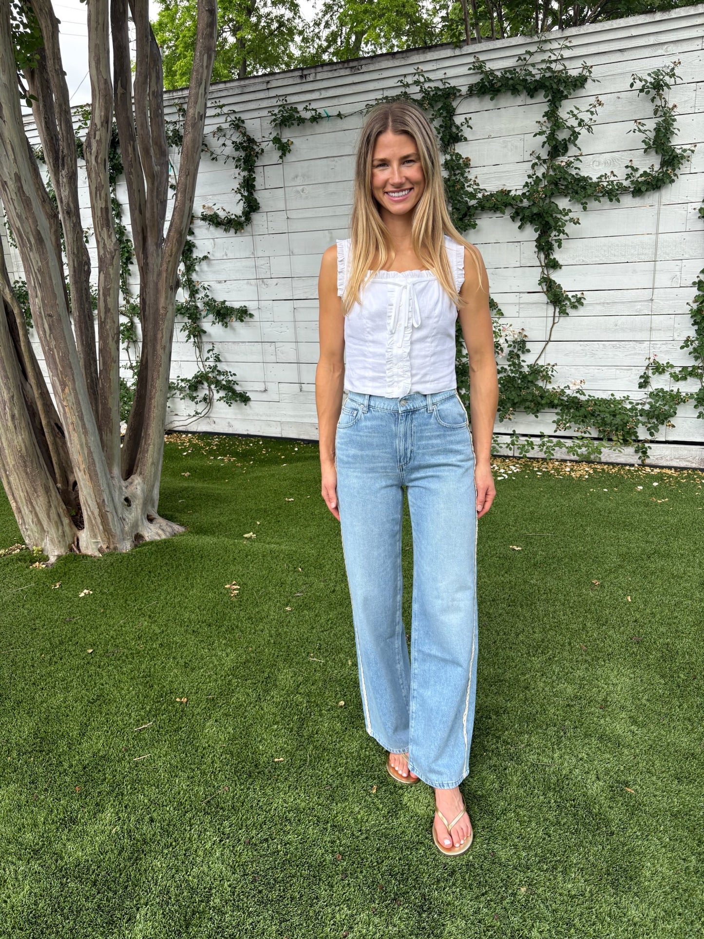 linen ruffle cami