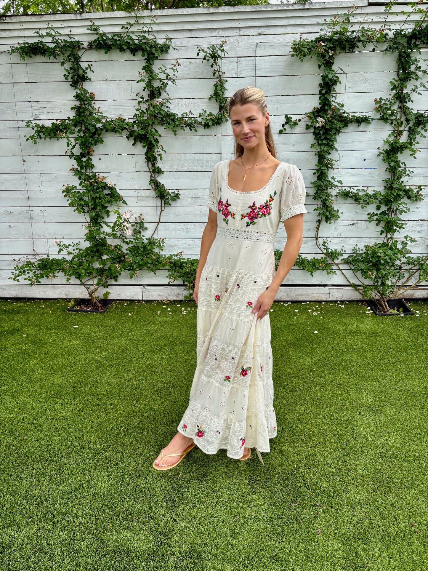 cady dress spring rose embroidery