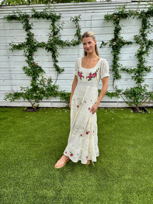 cady dress spring rose embroidery
