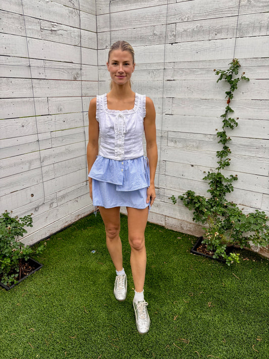 inka mini skirt/top blue stripe
