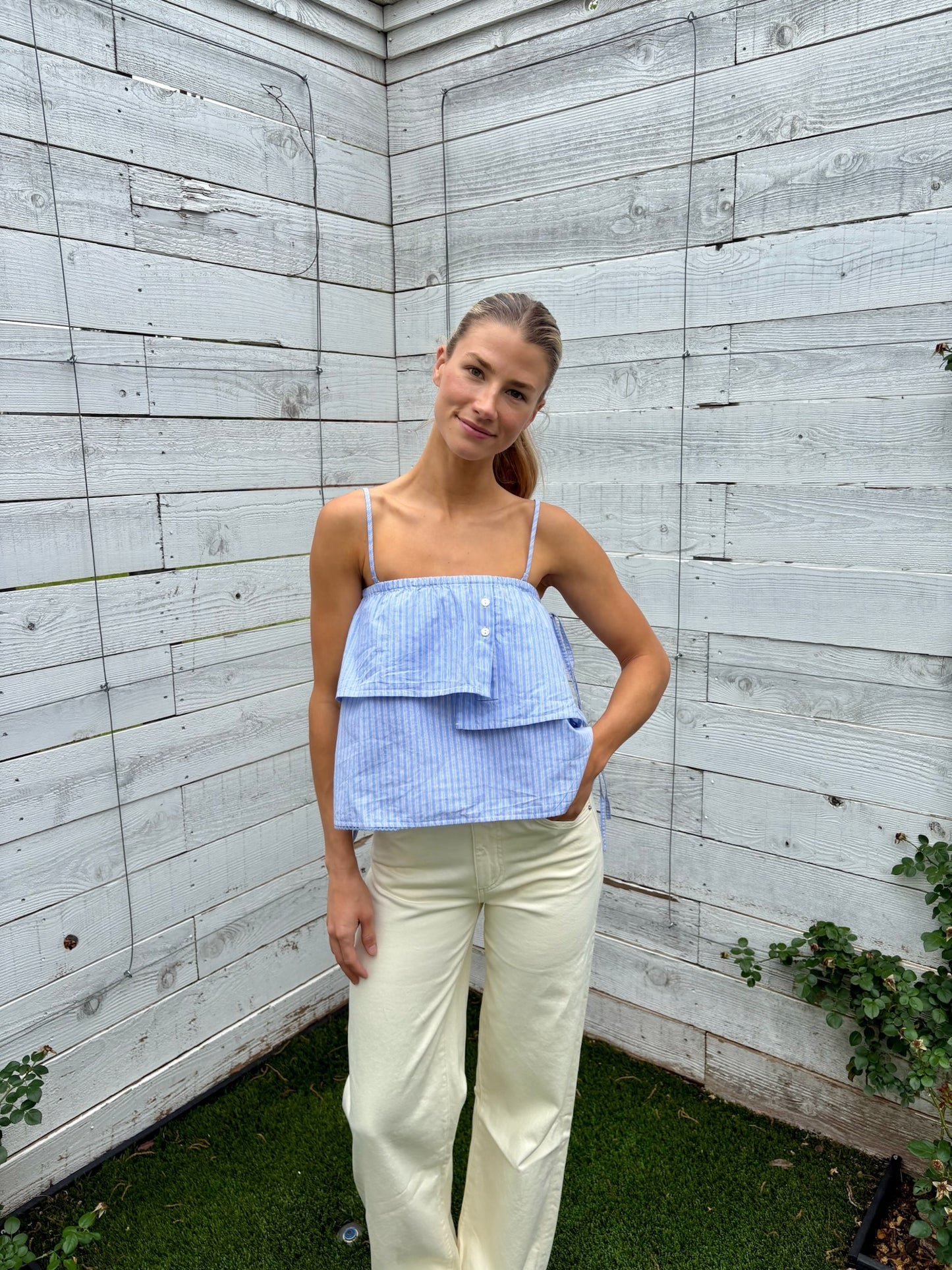 inka mini skirt/top blue stripe