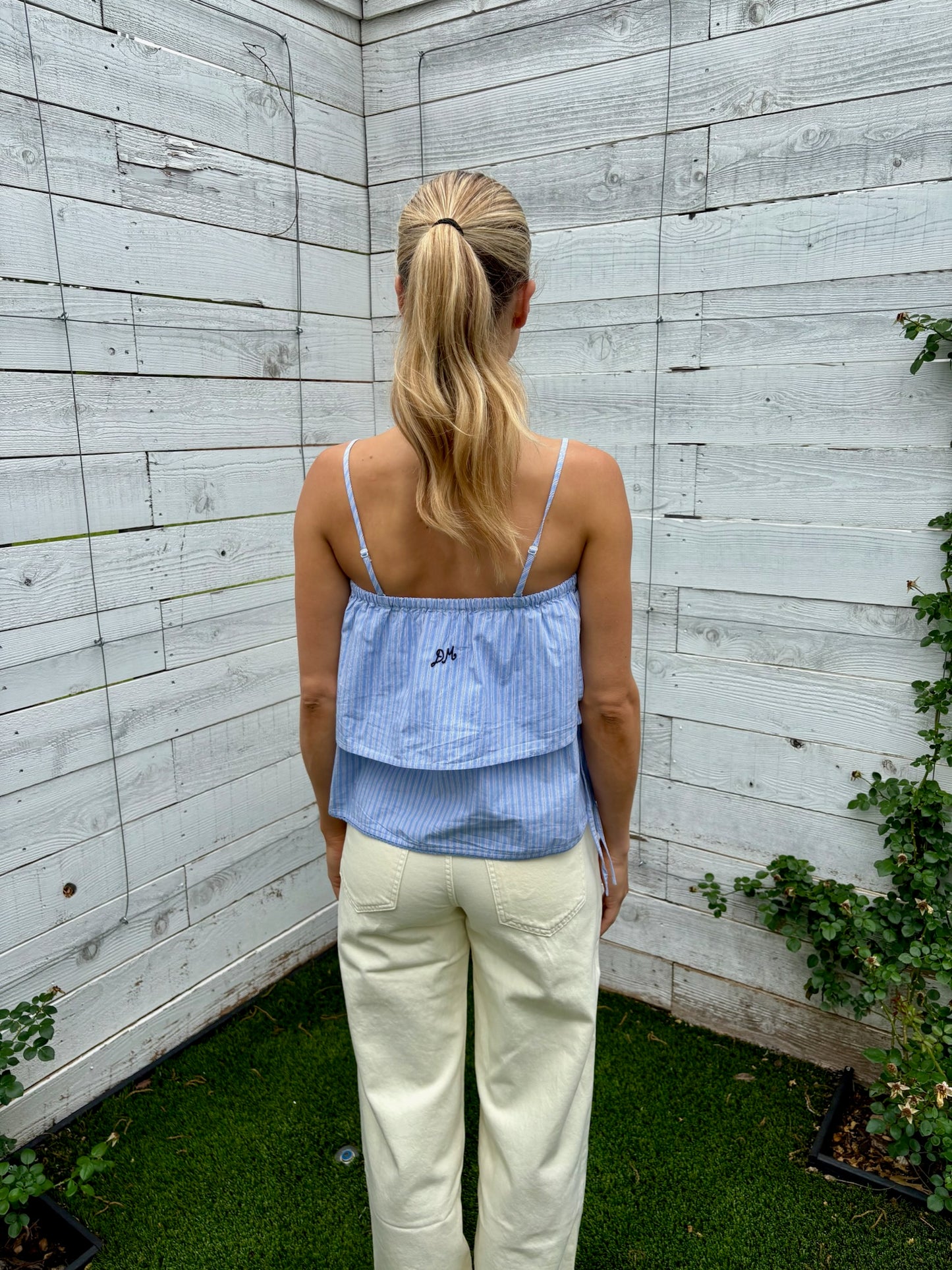 inka mini skirt/top blue stripe