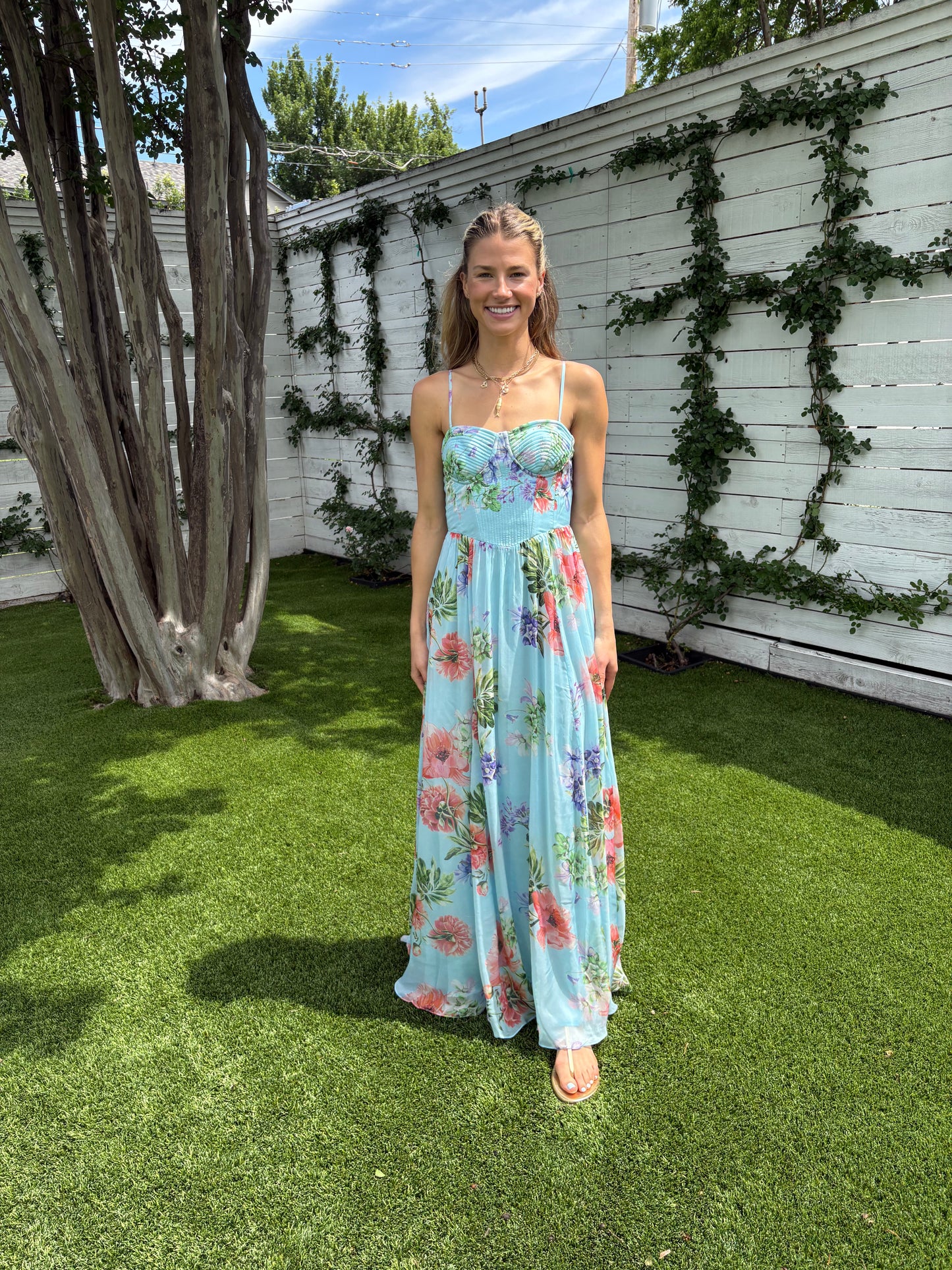 bluma corsetted long dress