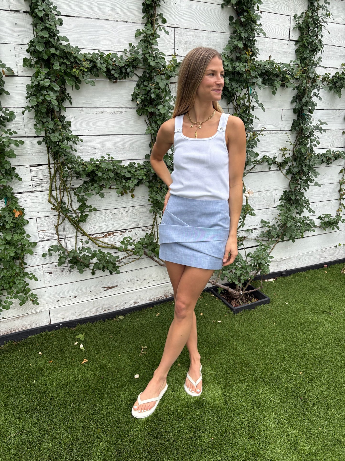 asher draped mini skirt